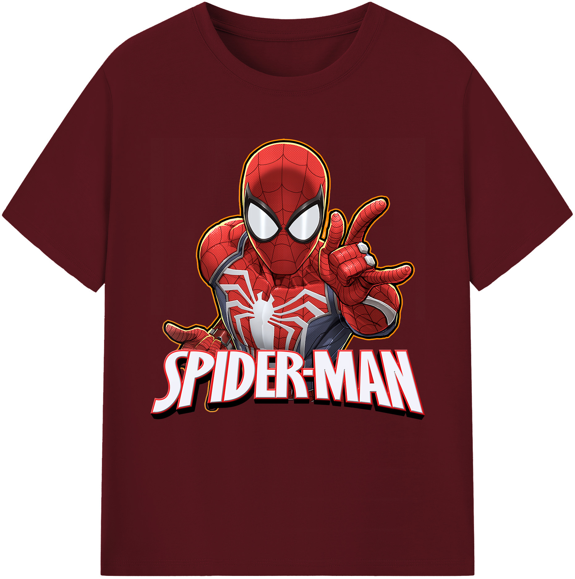（画像用） Spider Man スパイダーマン 綿100％半袖Tシャツ（フロントプリント）